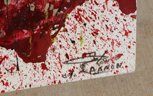 LEN AARON Original Mixed Media Modernist Abstract painting "Drum Beat" 36" x 24" - Picture 4 of 5
