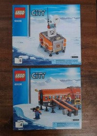 Lego City Instruction Manuals Arctic Base Camp Lot (60036) 1 thru 5 Only 60033
