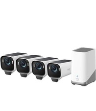 Security Cam S3 Pro 4-Cam Kit, Solar Camera O...