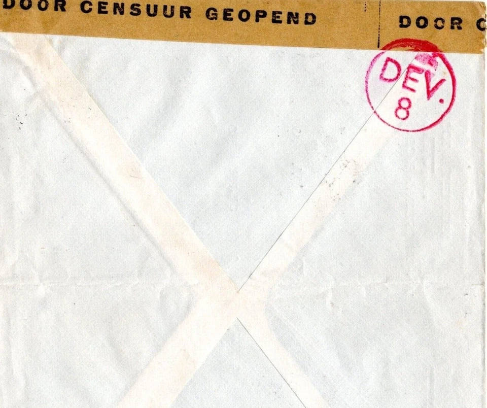 DUTCH EAST INDIES WW2 Ned-Indie Cover 1941 Censor *USA CONTROL* Cachet DL152 - Image 4 of 4