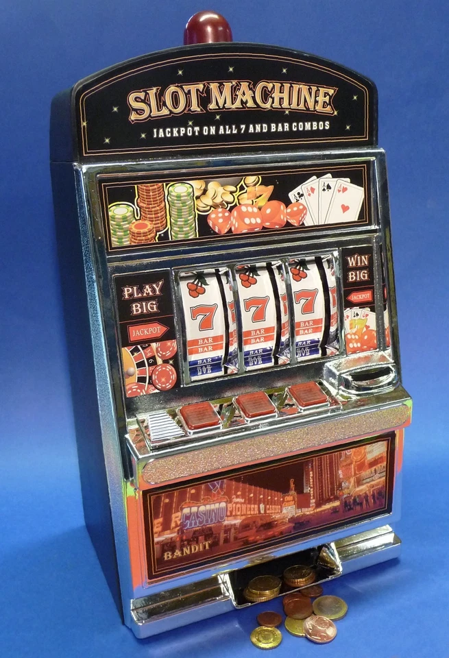 SLOTMACHINE Geld-Spielautomat in MAXI-Größe mit realistischer FUNKTION 69-1219 - Bild 2 von 4