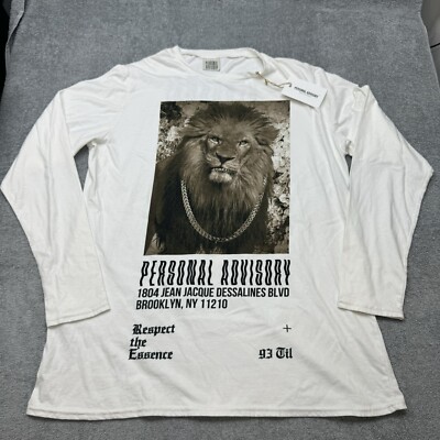 Men s Personal Advisory Long Sleeve Lion Shirt Large Streetwear Hype 