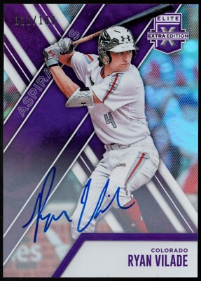 2017 Elite Extra Edition #48 RYAN VILADE "HOLO PURPLE ASPIRATIONS" Auto #011/100