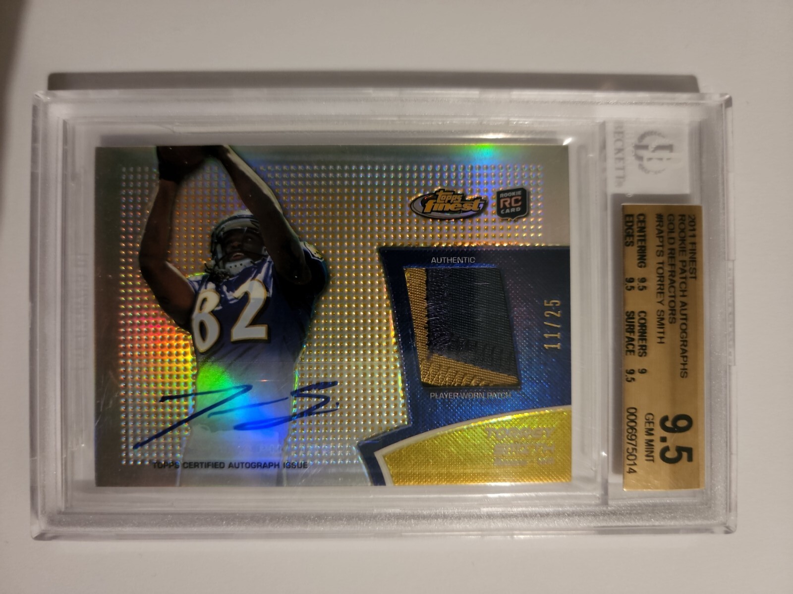 Torrey Smith Finest Rookie Autograph Patch #RAPTS Refractor