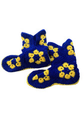 Handmade knit slippers size 7-8