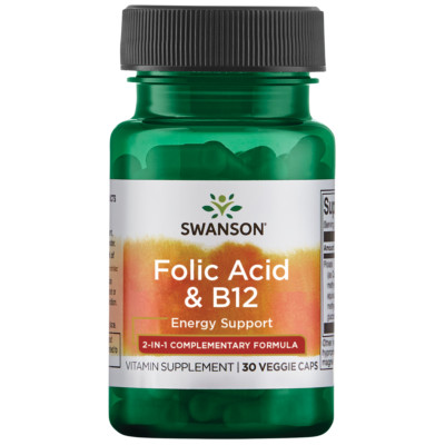 Swanson folic acid and vitamin b-12 30 Veggie Capsules