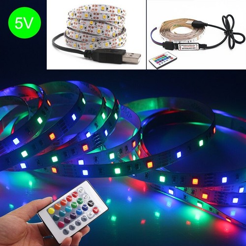 12V RGB LED Strip Light USB 5V PC TV Backlight 2835 USB Lamp Tape Diode Ribbon - Picture 4 of 12