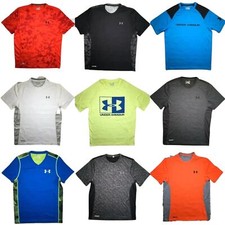 Under Armour Tee Fitted Tech Sonic HeatGear Logo Dri Shirt S M L XL 2XL DEFECT