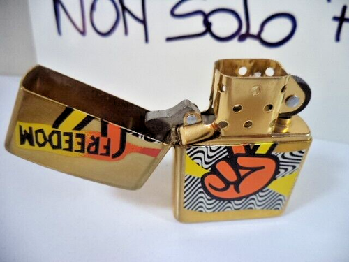 zippo lighter PEACE COLOR COLLECTION SERIES BRASS NUOVO ANNO 1995 4 PIECES - Imagen 4 de 17