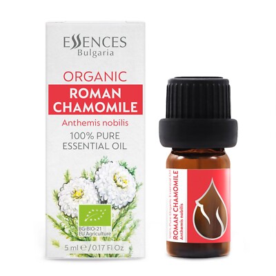 Organic Roman Chamomile - Essential Oil, 100% Pure, Undiluted | 1/6 Fl Oz | 5ml
