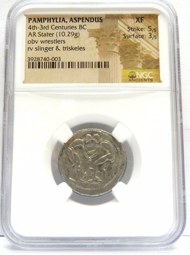 PAMPHYLIA ASPENDUS 4th-3rd Centuries BC XF NGC COIN - Picture 4 of 4