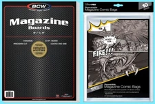 10 BCW Magazine 8.5 x 11 Backing Boards & Ultra Pro Resealable Bags Storage