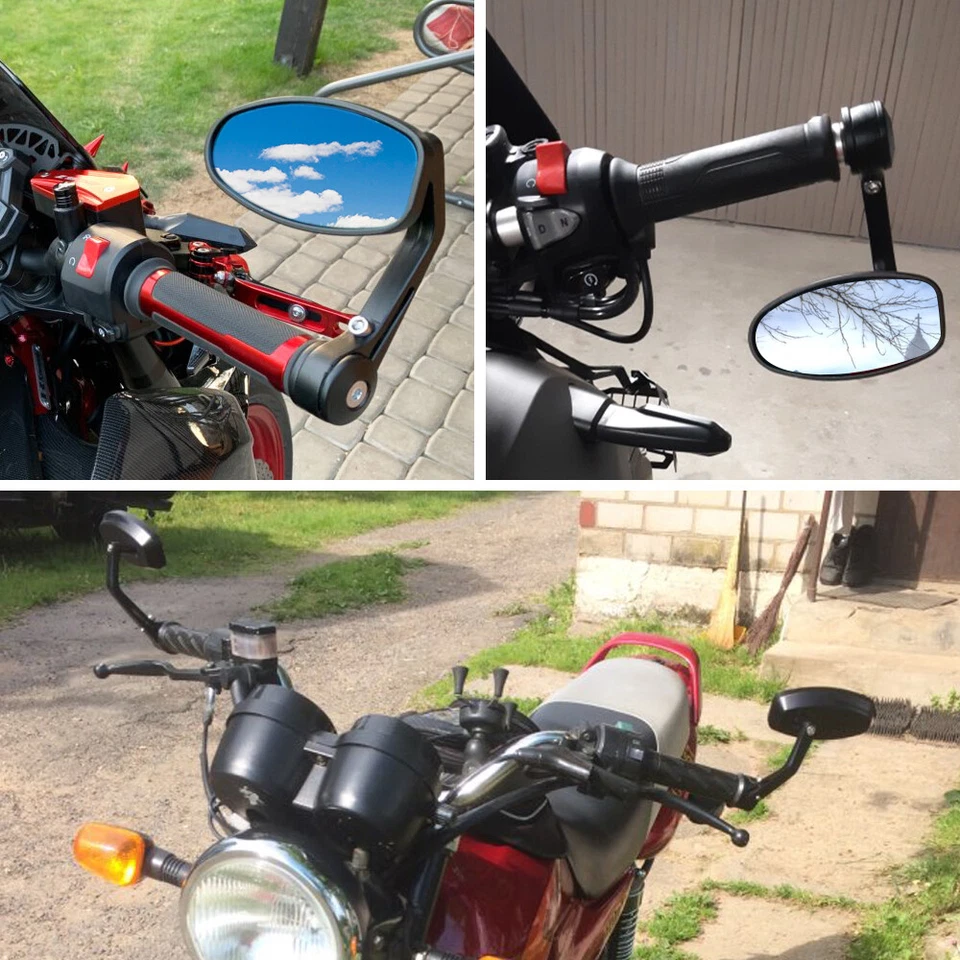 Espejos retrovisores para moto Honda Monkey 125 Shadow 750 CNC 7/8" extremo manillar Foto 4 de 4