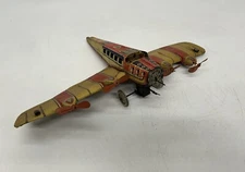 Antique Tin Litho Airplane Wind Up Plane Toy Germany Maybe Distler Gunthermann