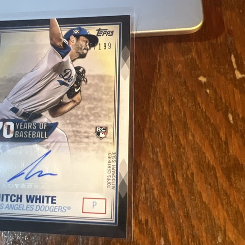 Mitch White 2021 Topps 70 Years of Baseball Autograph Black RC /199 Dodgers - Picture 2 of 4