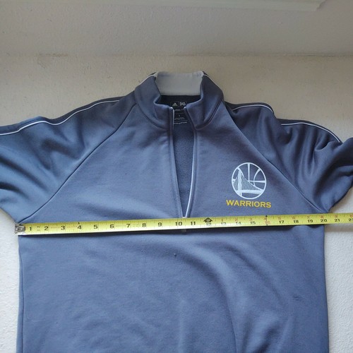adidas Climalite Mens Small Golden State Warriors Gray 1/4 Zip Jacket Sweatshirt - Picture 9 of 11