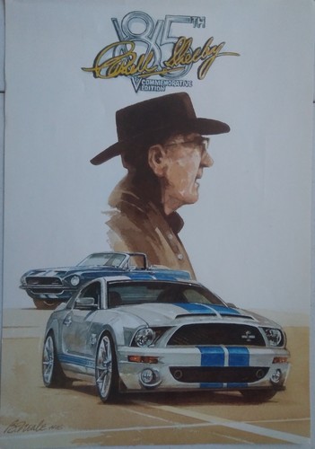 Shelby GT500KR - Carroll Shelby 85th Birthday Poster by Bill Neale SUPER RARE !