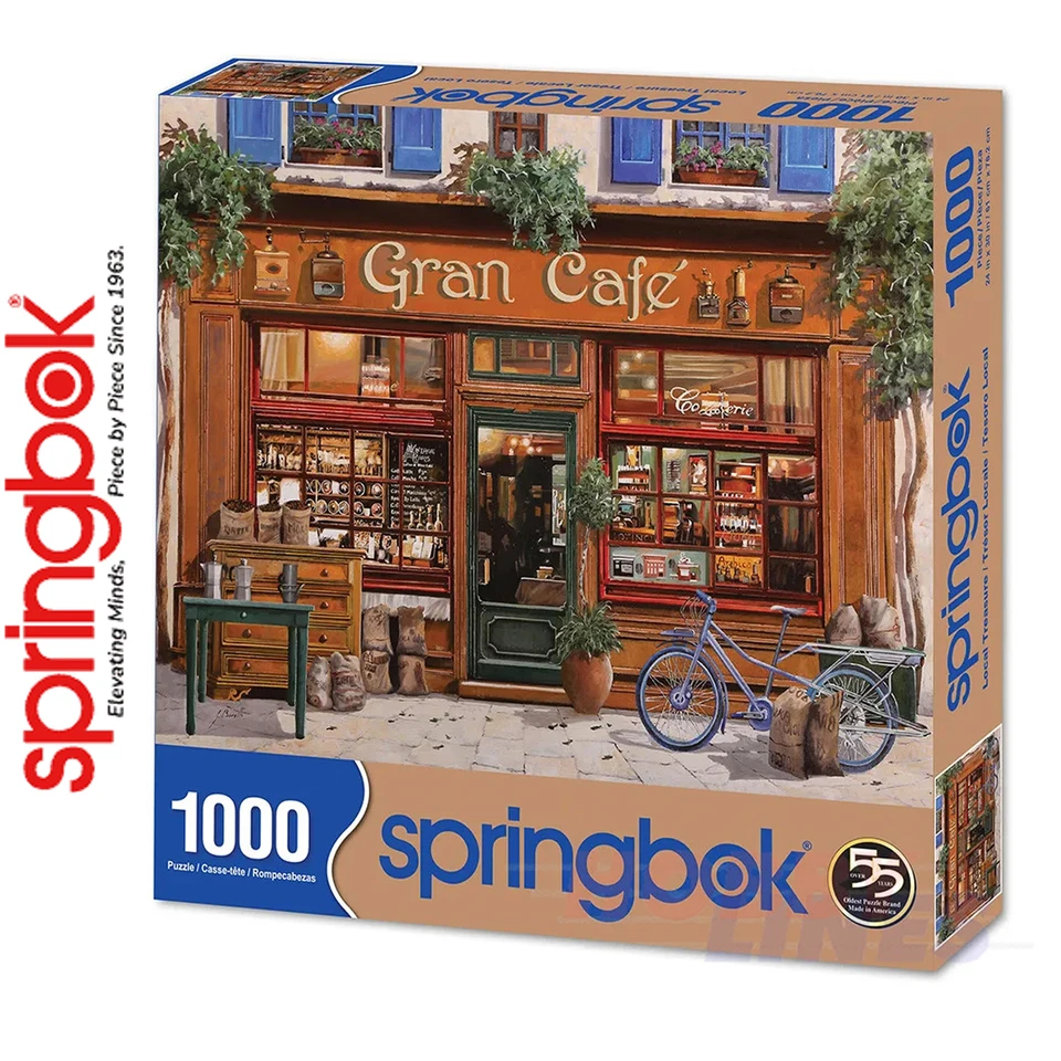 LOCAL TREASURE Gran Cafe 1000 pc SPRINGBOK Jigsaw Puzzle Random Cut Super Deluxe - Image 3 of 4