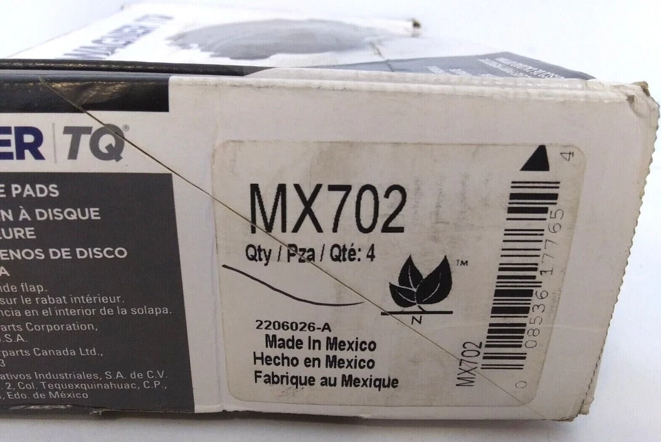 Pastillas de freno Wagner TQ MX702 herrajes delanteros para Ford F 150 Heritage 2004 y más Foto 3 de 3