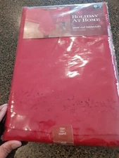 NEW Holiday At Home Thanksgiving Tablecloth 60x102 Oblong Cut work #S92