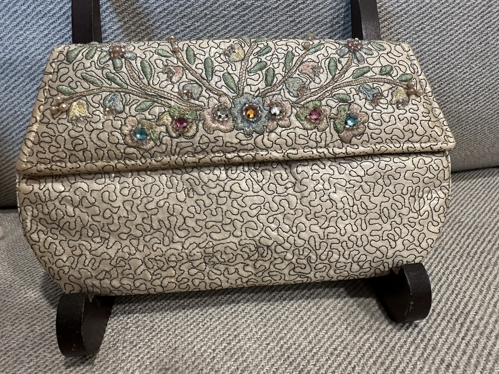 Vintage Lillian Beaded Evening Clutch Handmade in Brasil