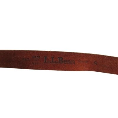 *L. L. Bean Brown Cowhide Leather Belt Double Loop Closure Brass Buckle L. L. Bean Brown Cowhide Leather Belt Double Loop Closure  main image 2