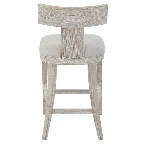 Uttermost Idris 26" Contemporary Pine Wood Counter Stool in White/Woodtone - Picture 6 of 10