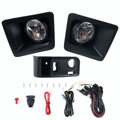 For 2014-2015 GMC Sierra 1500 Bumper Fog Lights Lamps w/Bulbs & Switch Kit Pair