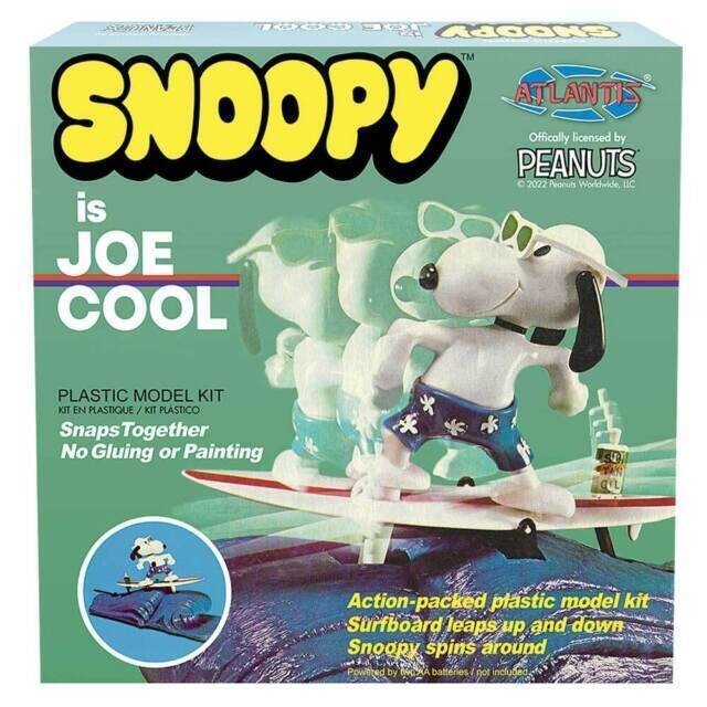 ATLANTIS 6" TALL " SNOOPY IS JOE COOL " 10.25" WIDTH LEAPS/SPINS ACTION M7502