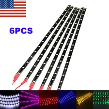 6PCS 12V 12"/30cm 15-SMD Flexible LED Strip Light Waterproof For Car Truck Boat