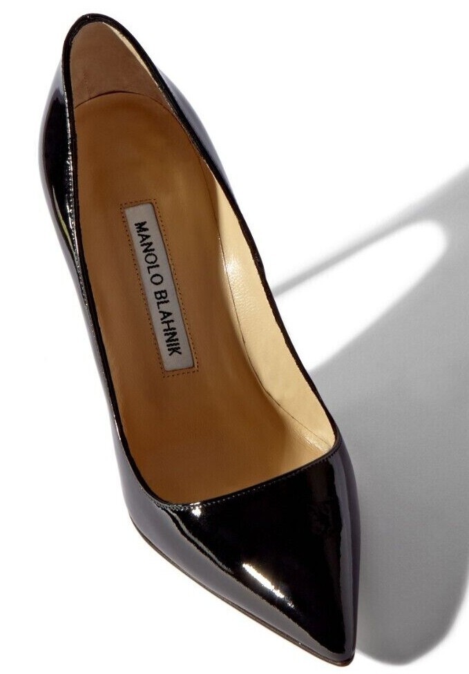$745 NEW Manolo Blahnik BB 105 Pumps Patent Leather Black $745 NEW Manolo Blahnik BB 105 Pumps Patent Leather Black