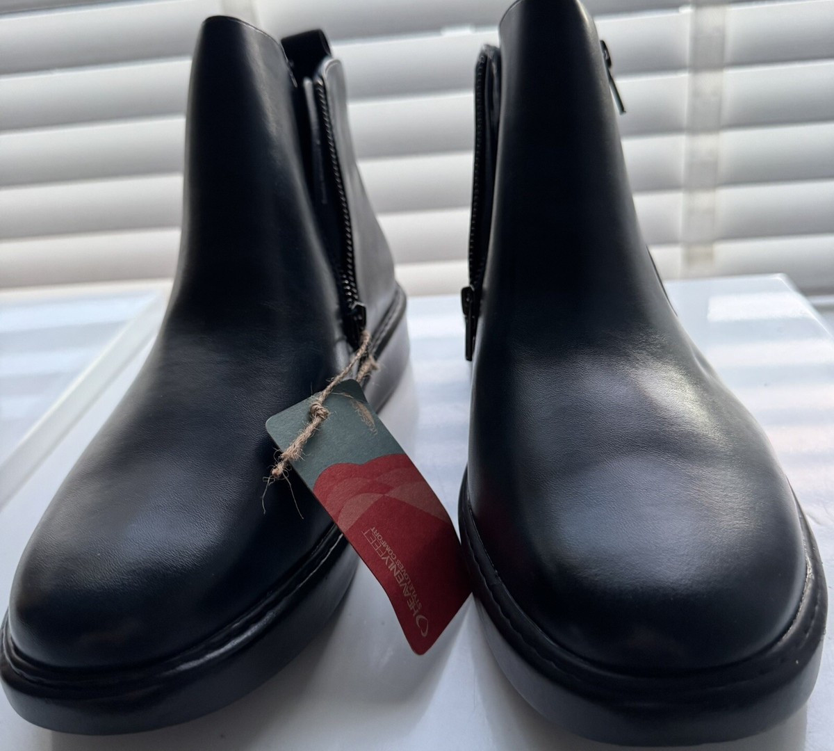 HEAVENLY FEET 'SENTA' VEGAN FRIENDLY MIDNIGHT BLUE ANKLE BOOTS