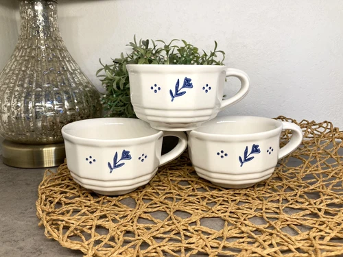 Vintage Pfaltzgraff Cottage Collection Perennial Mugs Set of 3