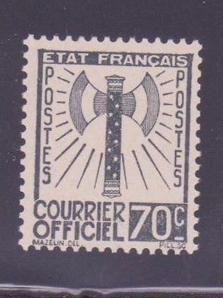 FRANCE STAMP TIMBRE DE SERVICE N° 5 " FRANCISQUE 70c GRIS-NOIR " NEUF (x) - Photo 1/1