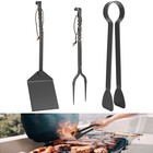 New Listing3Pcs Bbq Accessories Set - Grill Spatula, Meat Fork, Grilling Tongs, Blacksmi.