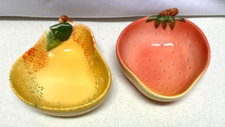 2 Vintage Hand Painted Ceramic Fruit  Bowls   VD