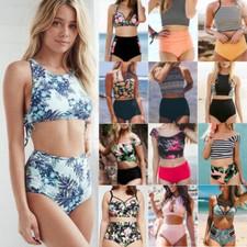 Women High Waisted Bikini Set Push Up Padded Swimsuit Beachwear Swimwear Bathing