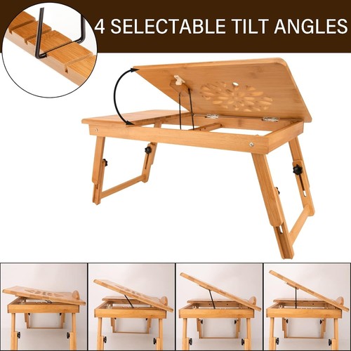 Eco-Friendly Adjustable Bamboo Serving Desk - Ideal for Laptops and More - Picture 5 of 9