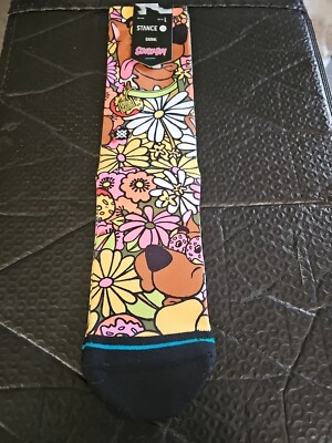 Stance x Scooby-Doo Snackin Scoobs Floral Crew Casual Socks Men's SZ L 9-13