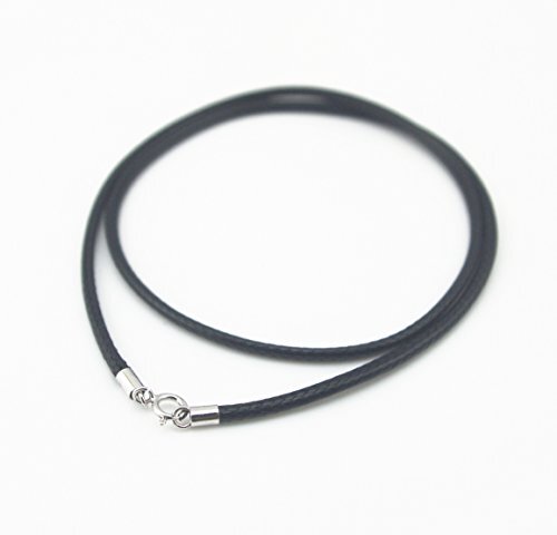 Black Silk Braided Rope Chain 925 Silver Plated Clasp Leather 24 Inches 1.0 mm - Bild 1 von 3