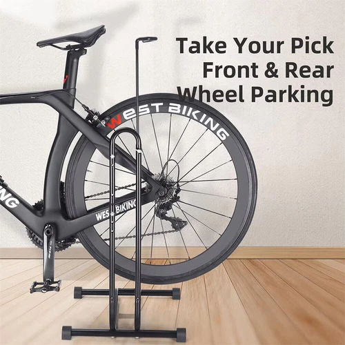 Upright Bike Stand Premium Vertical Adjustable Bicycle Floor Parking Rack Stand - Picture 4 of 12