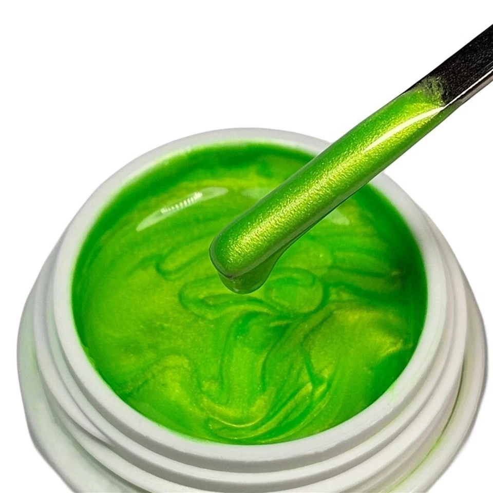 Exklusives UV Farbgel Poison Green Gold 5ml Gel Nr.67 Neon Grün Fullcover - Bild 3 von 4
