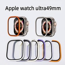 Case Tempered Glass Film Screen Protector Metal For Apple Watch Ultra 49mm