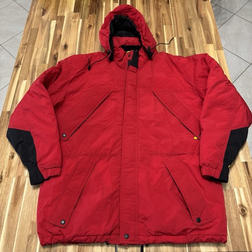 Marlboro, Vintage Marlboro Country Store Jacket Mens L Red Parka Duck Down Hooded 90s