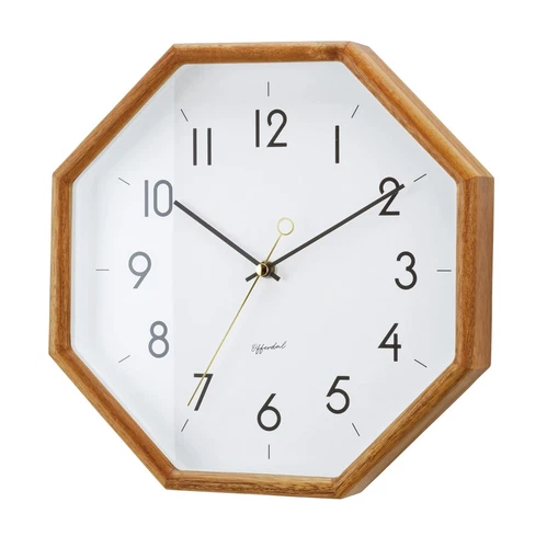 Interform Wall Clock CL-4089WH Henrit White Gold Wood Octagonal W28 x H28 x D5.5