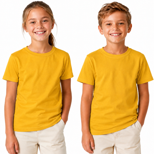 KIDS PLAIN T SHIRT Childrens Child 100% COTTON Boys Girls Basic Blank ...