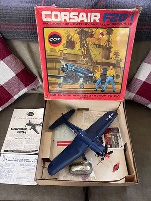 Vintage Cox Rare #7562 Corsair .049 Gas Powered Control Line Airplane w/Box