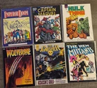 Vintage Lot of 6 Marvel Graphic Novels.  New Mutants, Wolverine, Hulk, Punisher