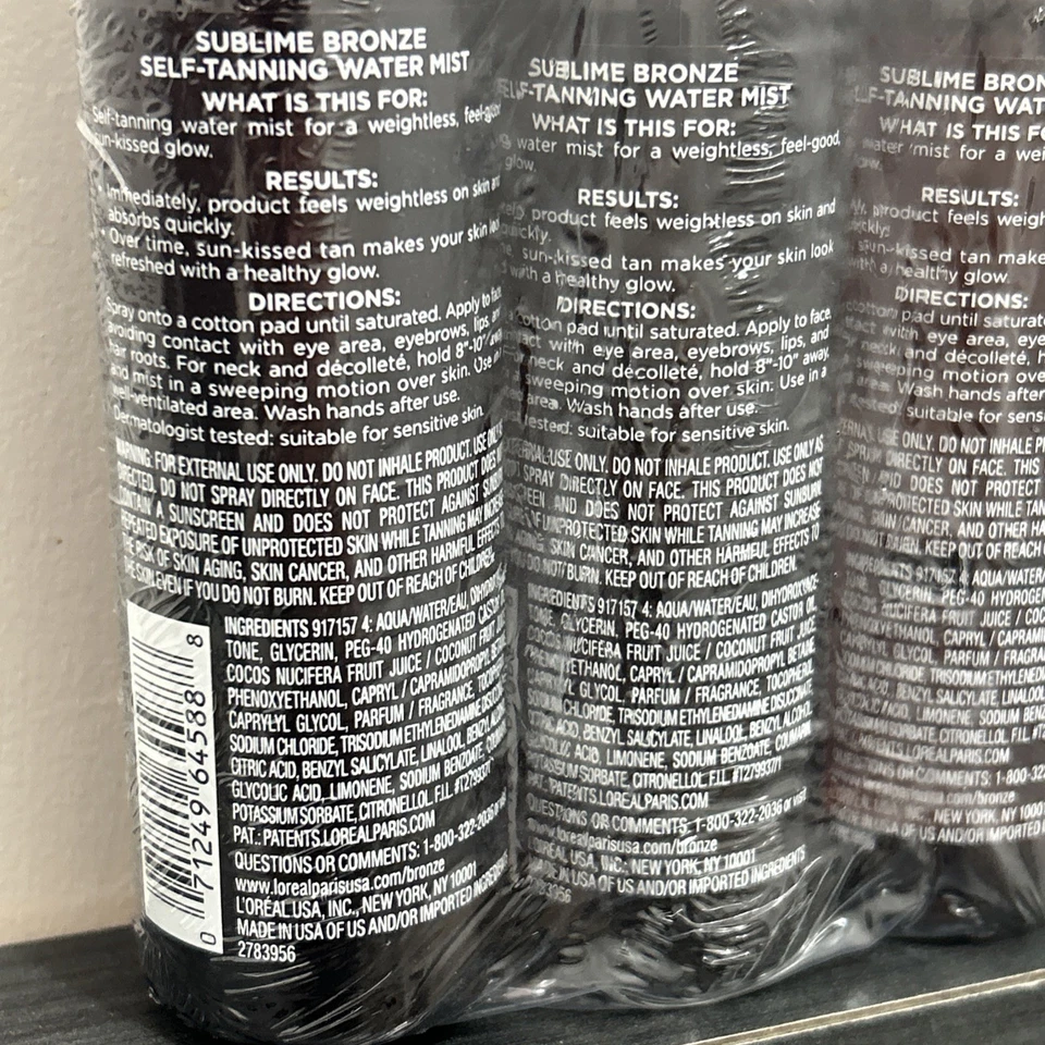 3x L'Oreal Paris Sublime Bronze Self Tanning Facial Mist, Water-Based Formula - Image 4 of 4