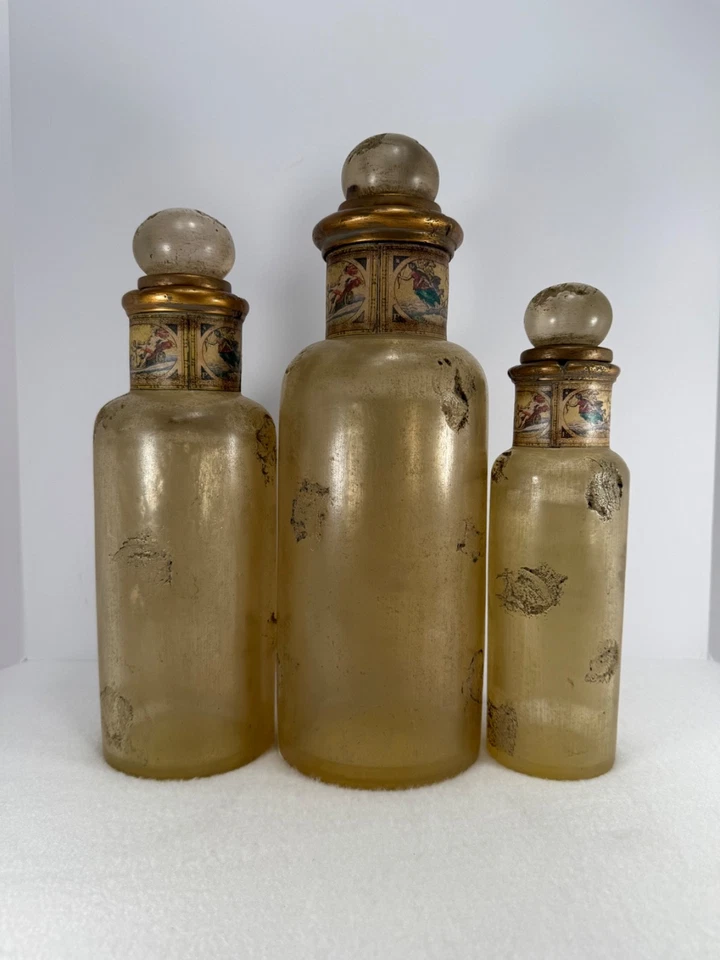 Conjunto de 3 Garrafas Extremas do Império Turco com Rolhas Decoração de Resina #19221 - Imagem 3 de 4